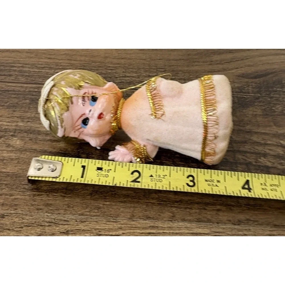Vintage Christmas Flocked Choir Girl 3.5